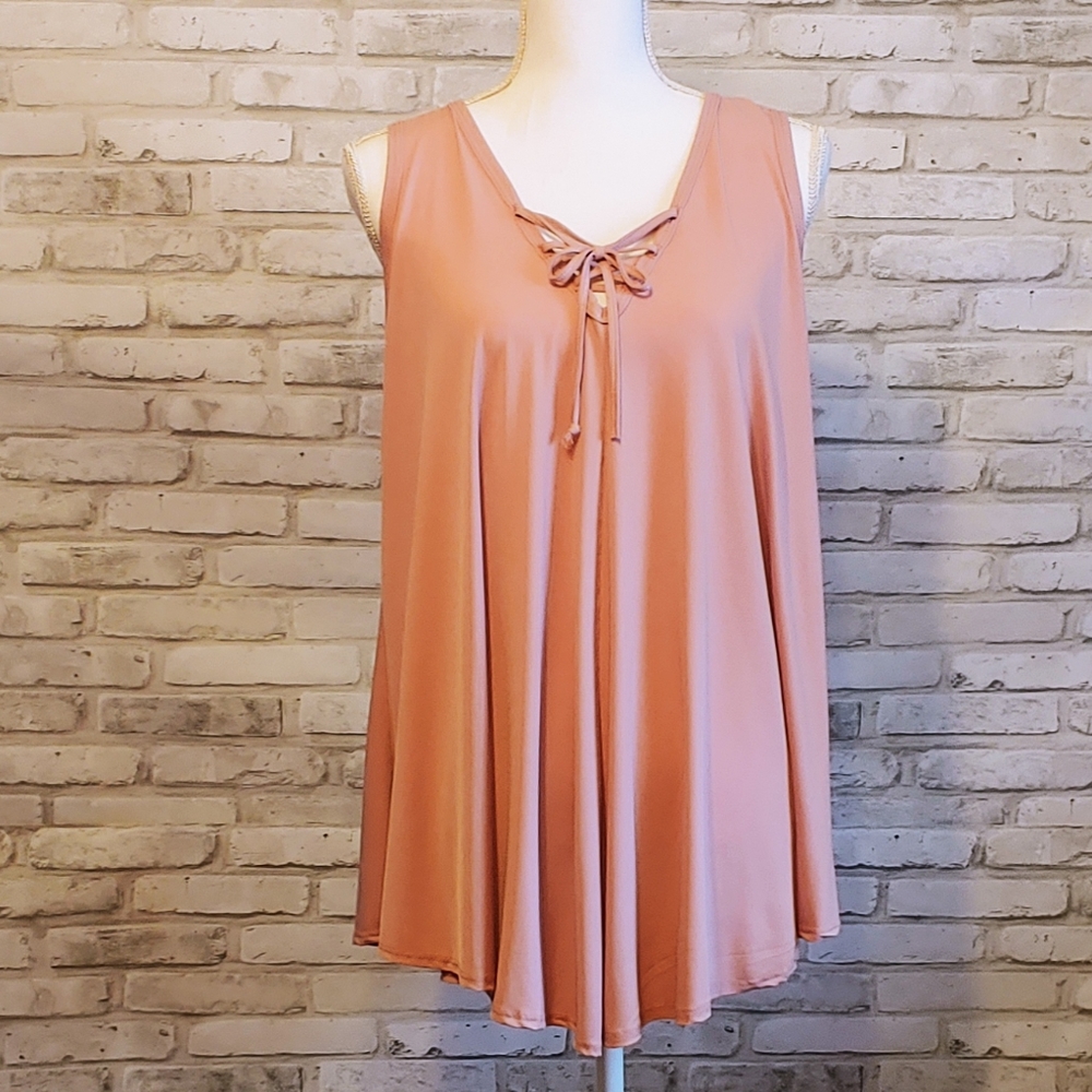 Pink Sleeveless Shirt, Tunic, Short Dress